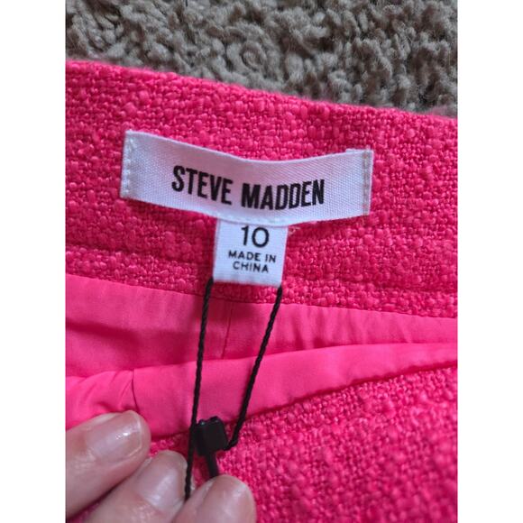 NWT Steve Madden Hot Pink Tweed Mini Skort - Picture 5 of 5